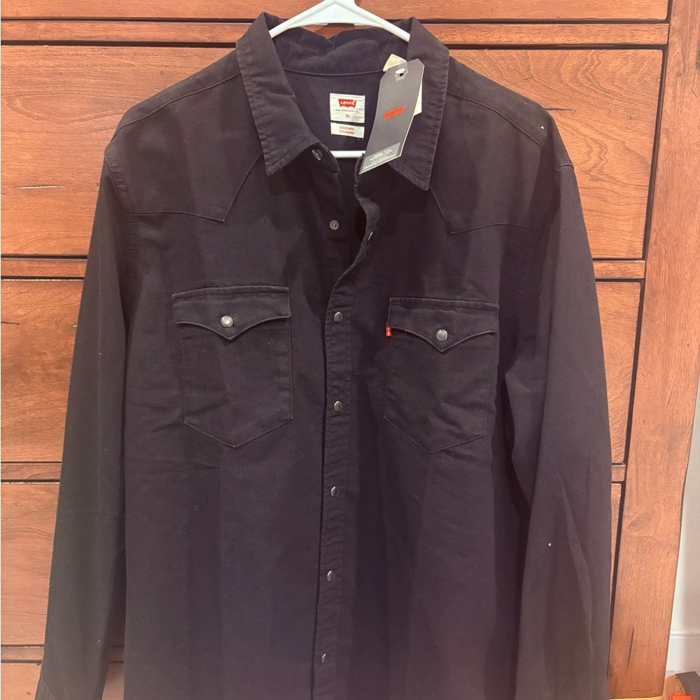 Levi's Men's Black Denim Shirt XL
